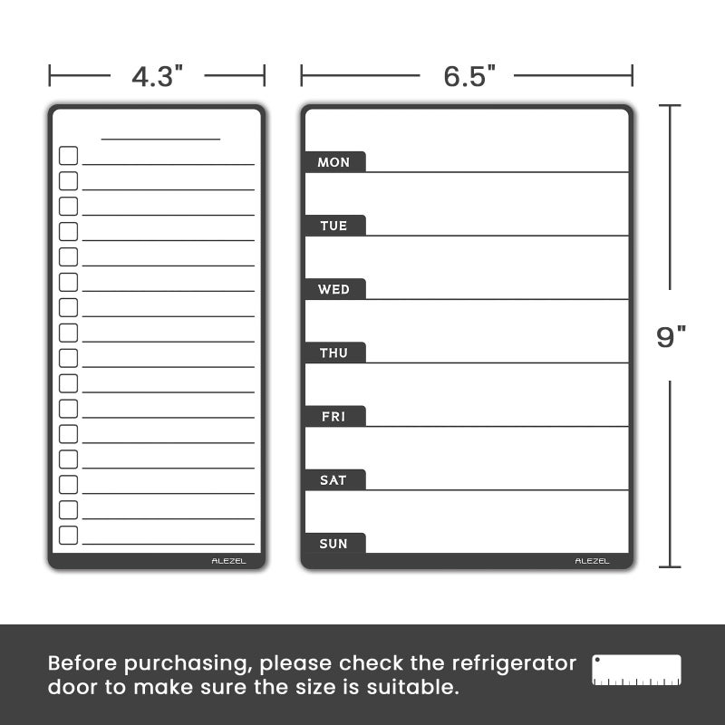 ALEZEL Weekly Dry Erase Board for Fridge  Magnetic Meal Planner Whiteboard Set - Includes Weekly Calendar for Refrigerator & 2 to Do List White Boards  3 Markers + Eraser - Image 3
